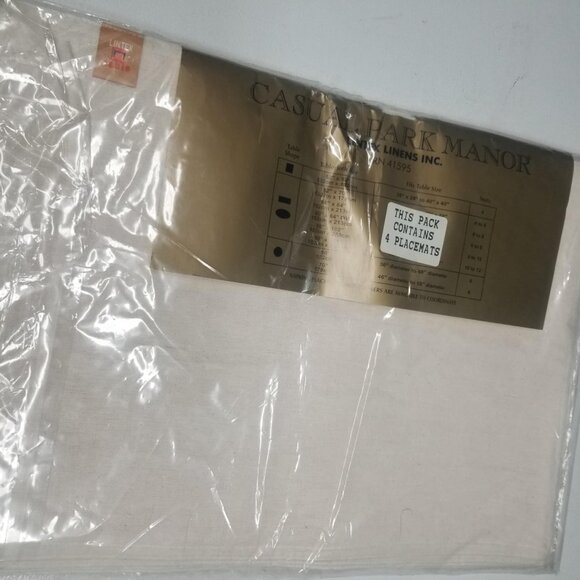 Pink Fabric Placemats, Blush, Casual Park Manor set of 4 Kitchen Linens 19 inch - Picture 2 of 4